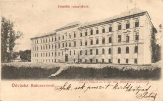 Kolozsvár, Cluj; Felsőbb leányiskola, Dunky Fivérek fényképészek kiadása / girl school  (Rb)