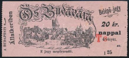cca 1900 Ős-Budavára belépőjegy.