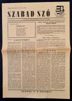 1956 Bp., A Szabad Szó, a Nemzeti Parasztpárt központi lapja 24. évfolyamának 1. száma, a forradalom híreivel