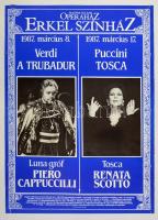 1987 Renata Scotto (1934-) operaénekes által aláírt műsorplakát magyarországi fellépésről. 36x50