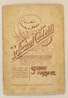 cca 1890-1900 Albán katona kemányhátú fotója, Michel Codelli, Scutari(Shkodra), 18x12 cm