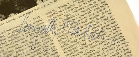 1978 A Muzsika c. magazin egy száma, benne számos operaénekes és karmester aláírásával  Tokody Ilona...