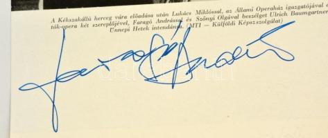1978 A Muzsika c. magazin egy száma, benne számos operaénekes és karmester aláírásával  Faragó Andrá...