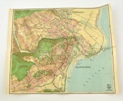 1928 Balatonalmádi és környéke térképe, kiadja M. kir. állami térképészeti intézet, 36x48 cm