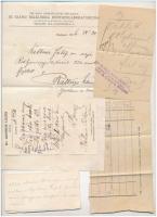 1926 Dr. Schullmann Bódog "Rákóczi" gyógyszertárának receptborítékja, benne receptekkel