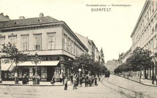 Budapest V. Kecskeméti utca, üzlet, villamos