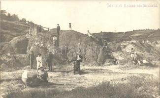 1910 Kolozs, Cojocna, Sósfürdő; pihenő kirándulók / resting hikers, photo