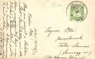 1910 Kolozs, Cojocna, Sósfürdő; pihenő kirándulók / resting hikers, photo