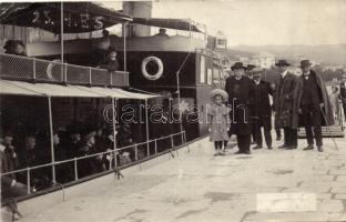 1906 Abbazia, Volosca-Fiume kirándulóhajó utasokkal / Volosca-Fiume excursion boat, photo (EK)