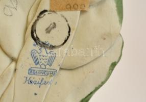 Aquincumi porcelán rózsapár, hibátlan, jelzett, 11x6x5 cm