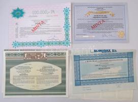 10db-os vegyes részvény és kötvény tétel, benne Budapest 1984. "Központi Váltó- és Hitelbank Rt...