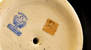 Aquincumi porcelán fésülködő akt, kézzel festett, jelzett, hibátlan, m: 27,5 cm