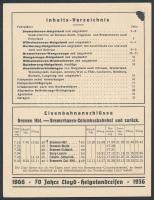 1936 Norddeutscher Lloyd hajótársaság reklámlapja, 12x16 cm + levélzáró / Norddeutscher Lloyd shippi...