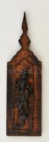 Katonával díszített fa tábla, hiánnyal, 24x7 cm