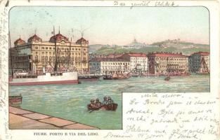 Fiume, Porto e Via del Lido, litho