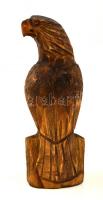 Faragott fa sólyom szobor karddal. / Carved wood eagle statue 26 cm