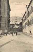 Fiume, M. kir. Tengerészeti Akadémia / Via Flavio Gioia / street view with naval academy