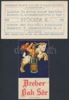 cca 1920 11 db magyar számolócédula (pl.: Dreher Bak sör, Schmoll pasta, Kristály Szt. Lukács fürdő ...