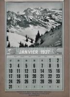 1937 Magyar Brown Broveri Művek Villamossági Rt. naptár, szakadozott borítékban, kis javítással