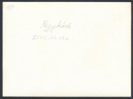 1957-1959 Nagykőrös, zeneiskola, az Arany János Gimnázium 400 éves fennállását ünnepli, 2 db hátolda...