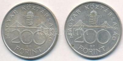 1993. 200Ft Ag "MNB" (2x) T:2,2-