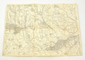 cca 1914 Mohács és Villány környékének katonai térképe(Zone 22 Kol. XIX.), 53x38 cm