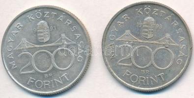 1993. 200Ft Ag "MNB" (2x) T:2,2- ph