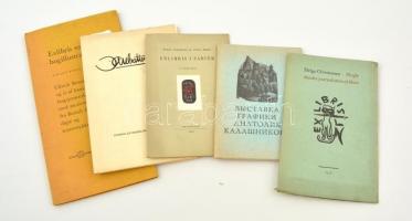 5 db ex libris katalógus norvég, holland, orosz, dán nyelven, érdekes anyag, különféle kötésben, jó állapotban