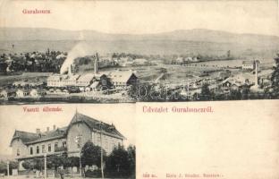 Gurahonc, Honctő, Gurahont; Vasútállomás, cementgyár / railway station, cement factory