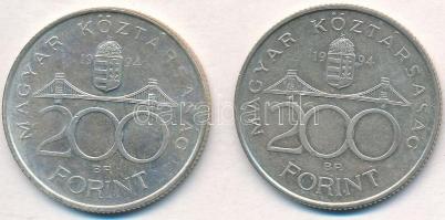 1994. 200Ft Ag "Deák" (2x) T:2