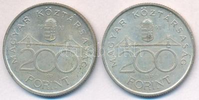 1993. 200Ft Ag "MNB" (2x) T:2