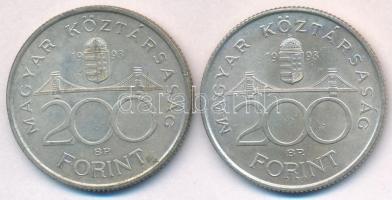 1993. 200Ft Ag "MNB" (2x) T:2