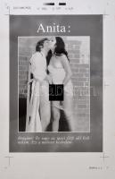Anita erotikus fotónegatív nyomdai levonata, 30,5x21 cm