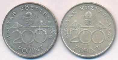 1993. 200Ft Ag "MNB" (2x) T:2