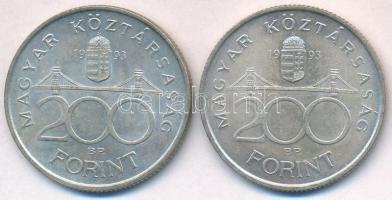 1993. 200Ft Ag "MNB" (2x) T:2