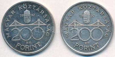 1992. 200Ft Ag "MNB" (2x) T:2