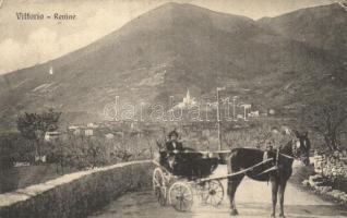 Vittorio Veneto, Revine / general view, road, horse cart, chariot (EK)