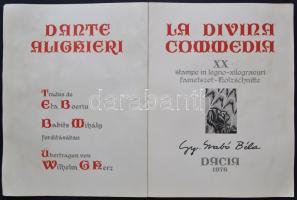 Dante: La Divina Commedia. Kolozsvár, 1976, Dacia. Kiadói papírkötésben, megviselt, foltos, ázott bo...