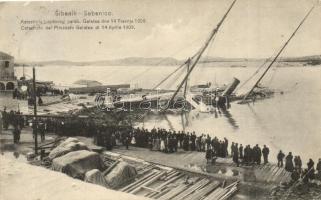 1908 Sibenik, Sebenico; A Galatea gőzös hajószerencsétlenség a kikötőben / Catastrofe del Piroscafo Galatea / ship accident in the port (EK)