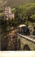 Albulabahn, Ruine Campi / castle ruins, locomotive