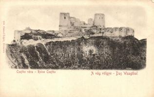 Csejte, Cachtice. Vág völgye; várrom. Gansel Lipót kiadása / castle ruins (EB)