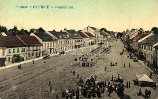 Bystrice nad Pernstejnem, main square with shops (EK)