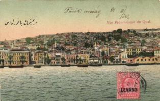 Thessaloniki, Salonique; Vue Panoramique du Quai / panorama view of the quay, ships, TCV card (EK)