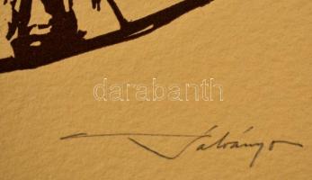 Bálványos Huba (1938- ):Ad Astra mappa. Számozott, szignált linómetszet (15 db) merített papíron (EA...