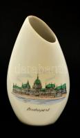 Budapest Parlamentet ábrázoló Aquincum porcelán vázácska 11 cm. Jelzett, hibátlan