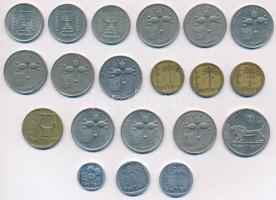 Izrael 5a-5L (20x) fémpénz tétel T:2
Israel 5 Agorot - 5 Lirot (20x) metal coins C:XF
