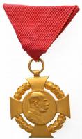 1908. Polgári Jubileumi Kereszt aranyozott bronz kitüntetés mellszalagon T:2 Hungary 1908. Jubilee Cross for Civil State Officials gilt bronze decoration with ribbon C:XF NMK 270.