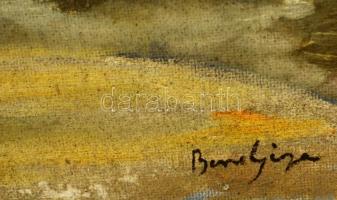 Bene jelzéssel: Kiszáradt meder. Olaj, farost, 70×49 cm