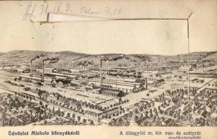 Diósgyőr vasgyár leporellóval (vedéglő, villanytelep)