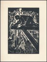 Frans Masereel (1889-1972): Épül a metropolis, fametszet, papír, jelzett a fametszeten, 16×11 cm